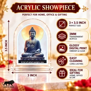 Buddha L Shape Acrylic Showpiece 3 X 3.5 Inch For Home, Office And Car (F176192)