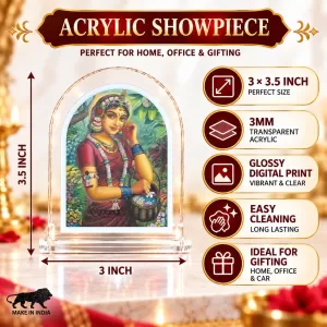 Radha Rani L Shape Acrylic Showpiece 3 X 3.5 Inch For Home, Office And Car (F176197)