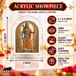 Lord Rama L Shape Acrylic Showpiece 3 X 3.5 Inch For Home, Office And Car (F176200) Lord Rama L Shape Acrylic Showpiece 3 X 3.5 Inch For Home, Office And Car (F176200)
