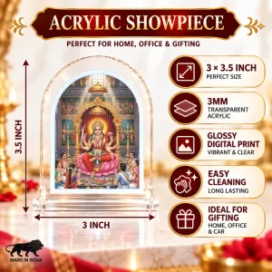 Goddess Lakshmi L Shape Acrylic Showpiece 3 X 3.5 Inch For Home, Office And Car (F176206)