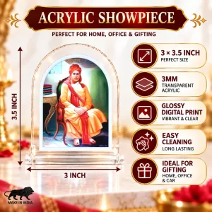 Swami Vivekananda L Shape Acrylic Showpiece 3 X 3.5 Inch For Home, Office And Car (F176212) Swami Vivekananda L Shape Acrylic Showpiece 3 X 3.5 Inch For Home, Office And Car (F176212)