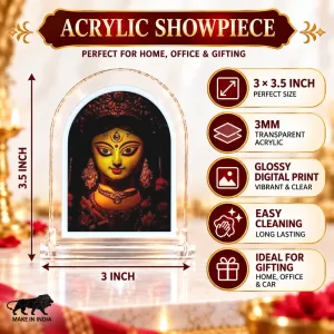 Durga Maa L Shape Acrylic Showpiece 3 X 3.5 Inch For Home, Office And Car (F176213) Durga Maa L Shape Acrylic Showpiece 3 X 3.5 Inch For Home, Office And Car (F176213)