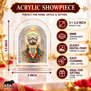 Lord Jagannath L Shape Acrylic Showpiece 3 X 3.5 Inch For Home, Office And Car (F176224) Lord Jagannath L Shape Acrylic Showpiece 3 X 3.5 Inch For Home, Office And Car (F176224)