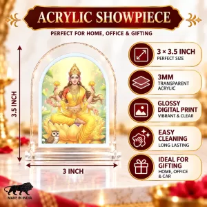 Goddess Lakshmi L Shape Acrylic Showpiece 3 X 3.5 Inch For Home, Office And Car (F176227) Goddess Lakshmi L Shape Acrylic Showpiece 3 X 3.5 Inch For Home, Office And Car (F176227)
