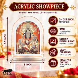 Durga Maa L Shape Acrylic Showpiece 3 X 3.5 Inch For Home, Office And Car (F176235) Durga Maa L Shape Acrylic Showpiece 3 X 3.5 Inch For Home, Office And Car (F176235)
