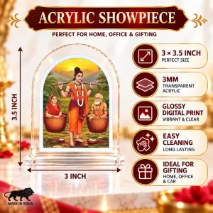 Shravan Kumar L Shape Acrylic Showpiece 3 X 3.5 Inch For Home, Office And Car (F176236)