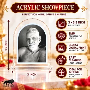 Ramana Maharshi L Shape Acrylic Showpiece 3 X 3.5 Inch For Home, Office And Car (F176248) Ramana Maharshi L Shape Acrylic Showpiece 3 X 3.5 Inch For Home, Office And Car (F176248)
