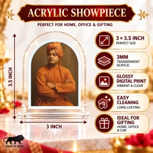 Swami Vivekananda L Shape Acrylic Showpiece 3 X 3.5 Inch For Home, Office And Car (F176254) Swami Vivekananda L Shape Acrylic Showpiece 3 X 3.5 Inch For Home, Office And Car (F176254)