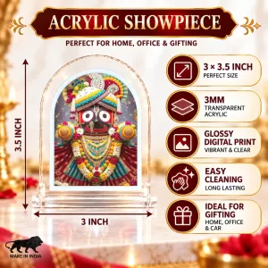 Lord Jagannath L Shape Acrylic Showpiece 3 X 3.5 Inch For Home, Office And Car (F176261) Lord Jagannath L Shape Acrylic Showpiece 3 X 3.5 Inch For Home, Office And Car (F176261)