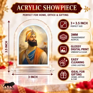Guru Gobind Singh L Shape Acrylic Showpiece 3 X 3.5 Inch For Home, Office And Car (F176266) Guru Gobind Singh L Shape Acrylic Showpiece 3 X 3.5 Inch For Home, Office And Car (F176266)