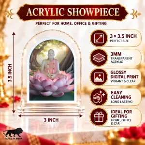 Shree Shree Ramakrishna L Shape Acrylic Showpiece 3 X 3.5 Inch For Home, Office And Car (F176273) Shree Shree Ramakrishna L Shape Acrylic Showpiece 3 X 3.5 Inch For Home, Office And Car (F176273)