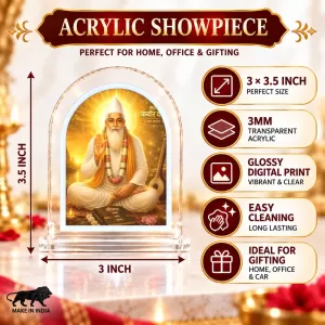 Sant Kabir Das L Shape Acrylic Showpiece 3 X 3.5 Inch For Home, Office And Car (F176276)