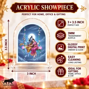 Shiva Parvati L Shape Acrylic Showpiece 3 X 3.5 Inch For Home, Office And Car (F176283) Shiva Parvati L Shape Acrylic Showpiece 3 X 3.5 Inch For Home, Office And Car (F176283)