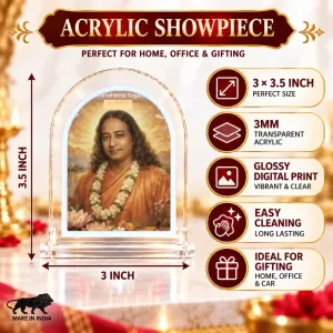 Paramahansa Yogananda L Shape Acrylic Showpiece 3 X 3.5 Inch For Home, Office And Car (F176289) Paramahansa Yogananda L Shape Acrylic Showpiece 3 X 3.5 Inch For Home, Office And Car (F176289)