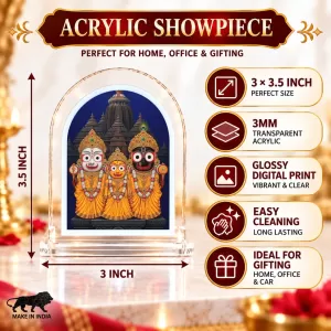 Lord Jagannath L Shape Acrylic Showpiece 3 X 3.5 Inch For Home, Office And Car (F176290)