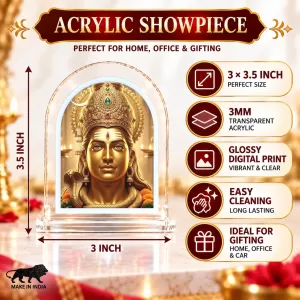 Lord Shiva L Shape Acrylic Showpiece 3 X 3.5 Inch For Home, Office And Car (F176308)