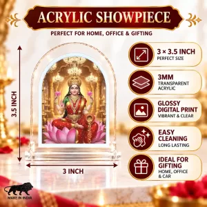 Goddess Lakshmi L Shape Acrylic Showpiece 3 X 3.5 Inch For Home, Office And Car (F176311) Goddess Lakshmi L Shape Acrylic Showpiece 3 X 3.5 Inch For Home, Office And Car (F176311)