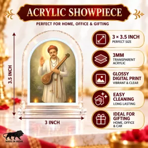 Shree Namdev Maharaj L Shape Acrylic Showpiece 3 X 3.5 Inch For Home, Office And Car (F176315) Shree Namdev Maharaj L Shape Acrylic Showpiece 3 X 3.5 Inch For Home, Office And Car (F176315)