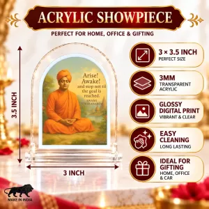 Swami Vivekananda L Shape Acrylic Showpiece 3 X 3.5 Inch For Home, Office And Car (F176329) Swami Vivekananda L Shape Acrylic Showpiece 3 X 3.5 Inch For Home, Office And Car (F176329)