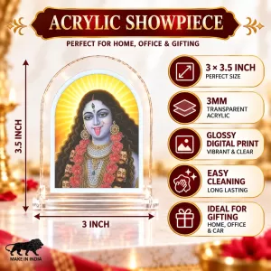 Goddess Kali L Shape Acrylic Showpiece 3 X 3.5 Inch For Home, Office And Car (F176333)