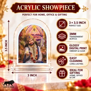 Khatu Ashyam L Shape Acrylic Showpiece 3 X 3.5 Inch For Home, Office And Car (F176334) Khatu Ashyam L Shape Acrylic Showpiece 3 X 3.5 Inch For Home, Office And Car (F176334)