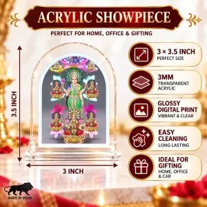 Astha Lakshmi L Shape Acrylic Showpiece 3 X 3.5 Inch For Home, Office And Car (F176342)