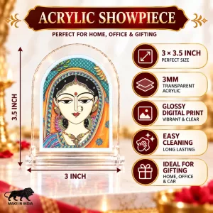 Maa Durga L Shape Acrylic Showpiece 3 X 3.5 Inch For Home, Office And Car (F176346) Maa Durga L Shape Acrylic Showpiece 3 X 3.5 Inch For Home, Office And Car (F176346)