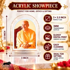 Radhaanath Swami L Shape Acrylic Showpiece 3 X 3.5 Inch For Home, Office And Car (F176348) Radhaanath Swami L Shape Acrylic Showpiece 3 X 3.5 Inch For Home, Office And Car (F176348)