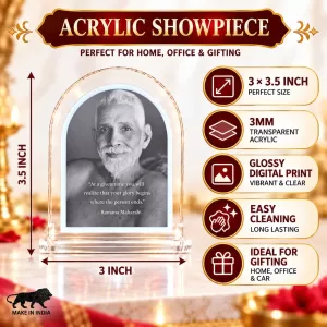 Ramana Maharshi L Shape Acrylic Showpiece 3 X 3.5 Inch For Home, Office And Car (F176351) Ramana Maharshi L Shape Acrylic Showpiece 3 X 3.5 Inch For Home, Office And Car (F176351)