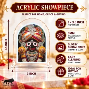 Lord Jagannath L Shape Acrylic Showpiece 3 X 3.5 Inch For Home, Office And Car (F176353) Lord Jagannath L Shape Acrylic Showpiece 3 X 3.5 Inch For Home, Office And Car (F176353)