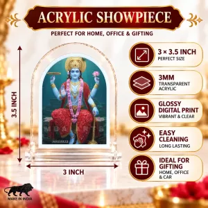 Lord Vishnu L Shape Acrylic Showpiece 3 X 3.5 Inch For Home, Office And Car (F176354)