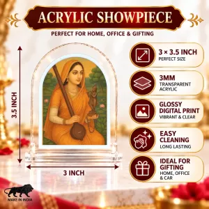 Meerabai L Shape Acrylic Showpiece 3 X 3.5 Inch For Home, Office And Car (F176357)