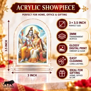 Shiva Parvati L Shape Acrylic Showpiece 3 X 3.5 Inch For Home, Office And Car (F176364) Shiva Parvati L Shape Acrylic Showpiece 3 X 3.5 Inch For Home, Office And Car (F176364)