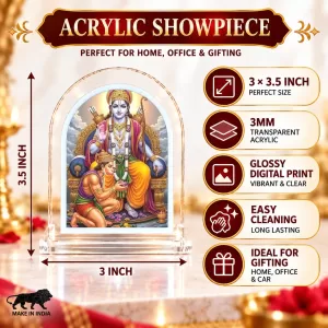 Lord Rama And Hanuman L Shape Acrylic Showpiece 3 X 3.5 Inch For Home, Office And Car (F176368) Lord Rama And Hanuman L Shape Acrylic Showpiece 3 X 3.5 Inch For Home, Office And Car (F176368)