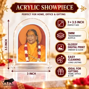 JagadGuru Kripalu Maharaj L Shape Acrylic Showpiece 3 X 3.5 Inch For Home, Office And Car (F176376) JagadGuru Kripalu Maharaj L Shape Acrylic Showpiece 3 X 3.5 Inch For Home, Office And Car (F176376)