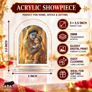 Maa Yoshoda L Shape Acrylic Showpiece 3 X 3.5 Inch For Home, Office And Car (F176378)