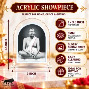 Ramakrishna Paramahamsa L Shape Acrylic Showpiece 3 X 3.5 Inch For Home, Office And Car (F176379) Ramakrishna Paramahamsa L Shape Acrylic Showpiece 3 X 3.5 Inch For Home, Office And Car (F176379)