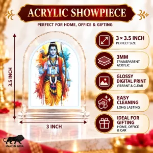 Lord Rama L Shape Acrylic Showpiece 3 X 3.5 Inch For Home, Office And Car (F176380) Lord Rama L Shape Acrylic Showpiece 3 X 3.5 Inch For Home, Office And Car (F176380)