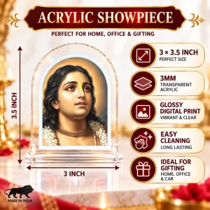 Shree Chaitannya L Shape Acrylic Showpiece 3 X 3.5 Inch For Home, Office And Car (F176395) Shree Chaitannya L Shape Acrylic Showpiece 3 X 3.5 Inch For Home, Office And Car (F176395)