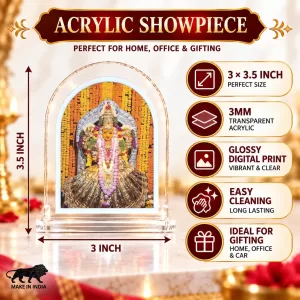 Goddess Nimishamba Devi L Shape Acrylic Showpiece 3 X 3.5 Inch For Home, Office And Car (F176396)