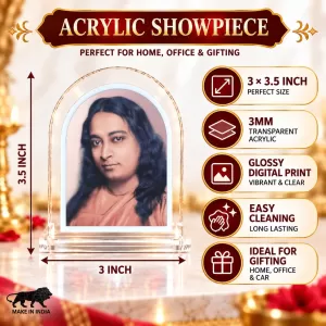 Paramahansa Yogananda L Shape Acrylic Showpiece 3 X 3.5 Inch For Home, Office And Car (F176402) Paramahansa Yogananda L Shape Acrylic Showpiece 3 X 3.5 Inch For Home, Office And Car (F176402)