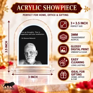 Ramana Maharshi L Shape Acrylic Showpiece 3 X 3.5 Inch For Home, Office And Car (F176410) Ramana Maharshi L Shape Acrylic Showpiece 3 X 3.5 Inch For Home, Office And Car (F176410)