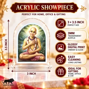 Shree Chaitannya L Shape Acrylic Showpiece 3 X 3.5 Inch For Home, Office And Car (F176415) Shree Chaitannya L Shape Acrylic Showpiece 3 X 3.5 Inch For Home, Office And Car (F176415)