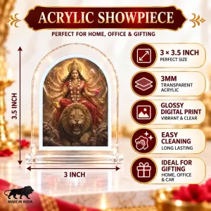 Durga Maa L Shape Acrylic Showpiece 3 X 3.5 Inch For Home, Office And Car (F176417) Durga Maa L Shape Acrylic Showpiece 3 X 3.5 Inch For Home, Office And Car (F176417)