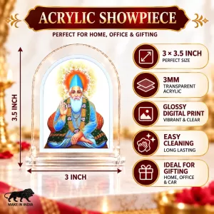 Saint Kabir Das L Shape Acrylic Showpiece 3 X 3.5 Inch For Home, Office And Car (F176426)
