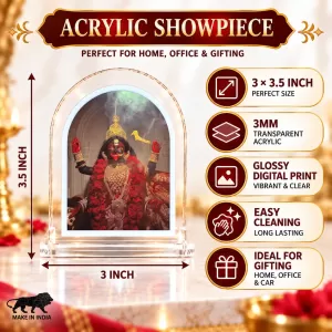 Goddess Kali L Shape Acrylic Showpiece 3 X 3.5 Inch For Home, Office And Car (F176438)