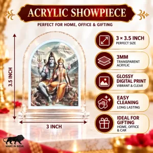 Shiva Parvati L Shape Acrylic Showpiece 3 X 3.5 Inch For Home, Office And Car (F176441) Shiva Parvati L Shape Acrylic Showpiece 3 X 3.5 Inch For Home, Office And Car (F176441)