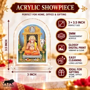 Raghavendra Swami L Shape Acrylic Showpiece 3 X 3.5 Inch For Home, Office And Car (F176446) Raghavendra Swami L Shape Acrylic Showpiece 3 X 3.5 Inch For Home, Office And Car (F176446)