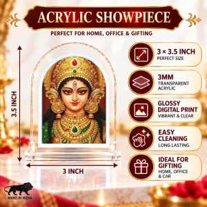 Durga Maa L Shape Acrylic Showpiece 3 X 3.5 Inch For Home, Office And Car (F176465) Durga Maa L Shape Acrylic Showpiece 3 X 3.5 Inch For Home, Office And Car (F176465)