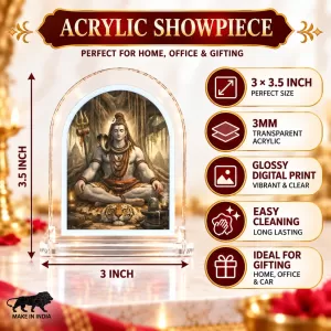 Lord Shiva L Shape Acrylic Showpiece 3 X 3.5 Inch For Home, Office And Car (F176469)